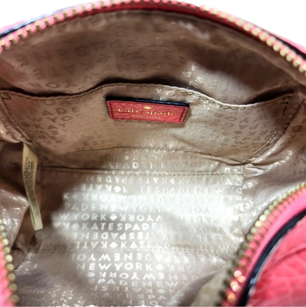 KATE SPADE Perri Lane Bubbles Leather Crossbody Bag $338 Coral Pink - Picture 11 of 16